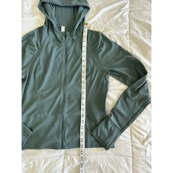 Lululemon Move With Ease Jacket Mystic Green Size 10 Hoodie Thumb Holes EUC - Picture 3 of 11